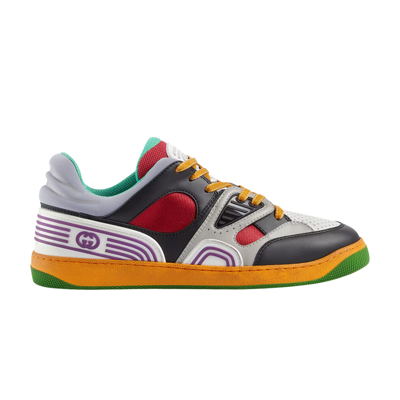 Pre-owned Gucci Basket Sneaker 'black Demetra' In Multi-color