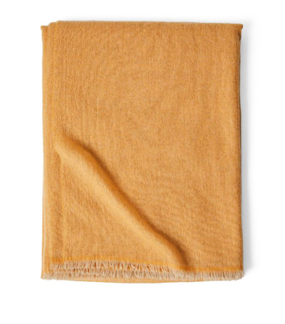 Oyuna Cashmere Esra Throw (200cm X 145cm) In Gold