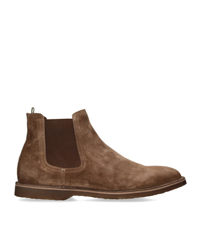 Officine Creative Suede Kent Chelsea Boots In Brown