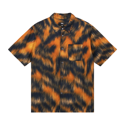 Pre-owned Stussy Fur Print Shirt 'tiger' In Multi-color