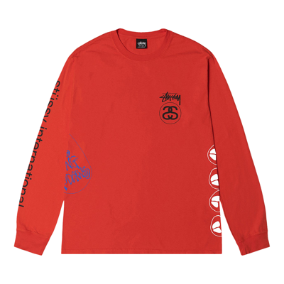 Pre-owned Stussy Test Strike Pigment Dyed Long-sleeve Tee 'tomato' In Red