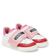 Moschino Leather Sneakers In White
