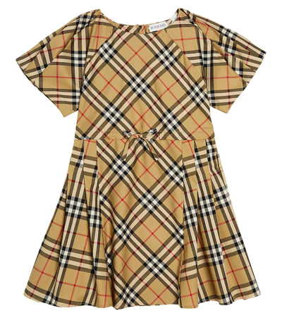 Burberry Kids'  Check Twill Dress In Multicoloured