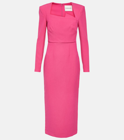 Roland Mouret Asymmetric Midi Dress In Pink