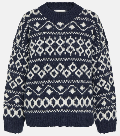 Vince Nordic Wool-blend Fair Isle Sweater In Washed Coastal/ Light