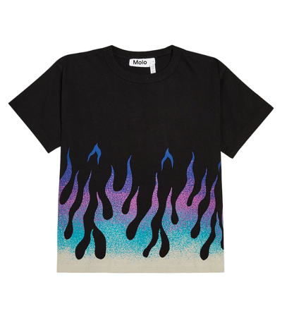 Molo Kids' Riley Printed Cotton T-shirt In Multicoloured