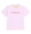 Off-white Logo Cotton Jersey T-shirt In Purple