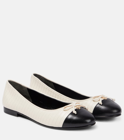 TORY BURCH QUILTED LEATHER BALLET FLATS