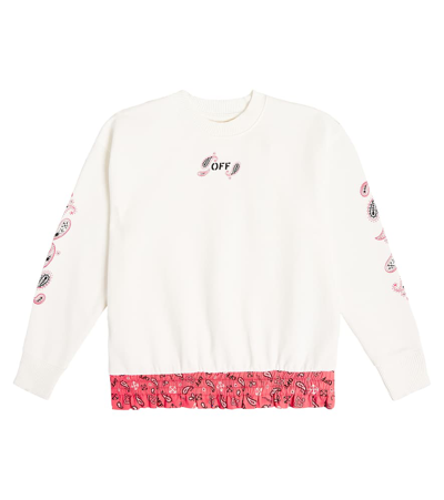 Off-white Kids' Paisley Printed Cotton Jersey Sweatshirt In White