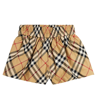 Burberry Baby  Check Cotton-blend Shorts In Multicoloured