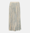 Balenciaga Printed Pleated Midi Skirt In Multicoloured