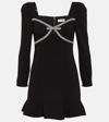 Self-portrait Bow-detail Embellished Minidress In Black