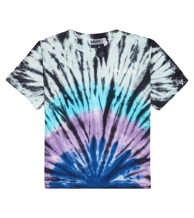 Molo Kids' Riley Tie-dyed Cotton T-shirt In Multicoloured
