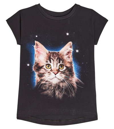 Molo Kids' Ragnhilde Cat-print T-shirt In Multicoloured