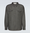 God's True Cashmere Gods True Cashmere Men's Amethyst Unisex Flap-pocket Regular-fit Cashmere Denim-blend Shirt In Blue