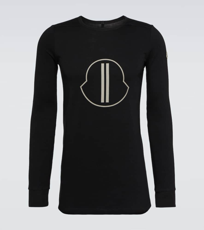 Moncler Genius X Rick Owens Logo Cotton Jersey T-shirt In Black