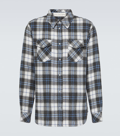 God's True Cashmere Men's Tartan Moonstone-snap Shirt In Pewter And Moonstone