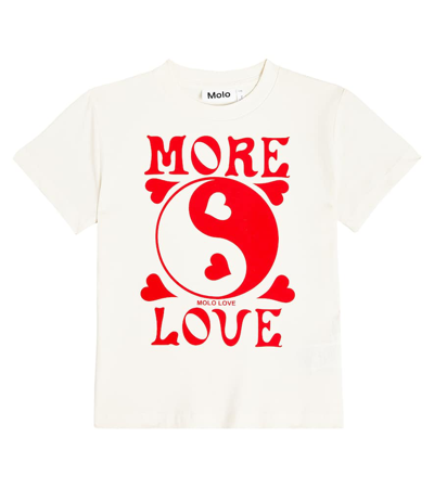 Molo Kids' Roxo Printed Cotton T-shirt In Multicoloured