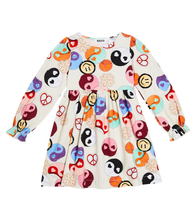 Molo Kids' Printed Cotton-blend Dress In Multicoloured