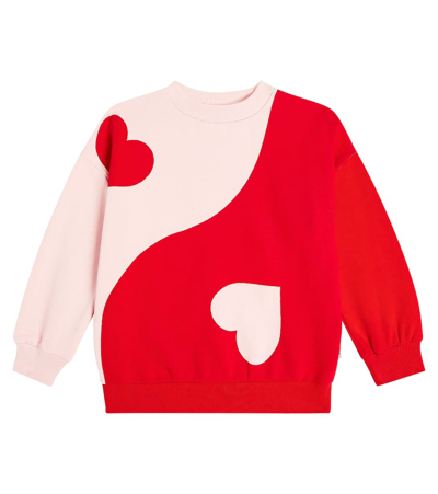 Molo Kids' Maxi Heart Yin-yang Sweatshirt In Pink