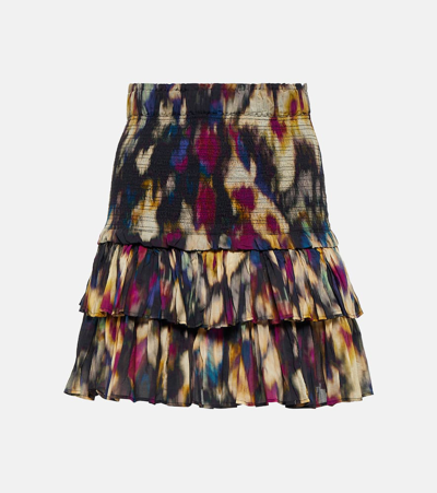 Isabel Marant Étoile Naomi Printed Cotton Miniskirt In Yellow