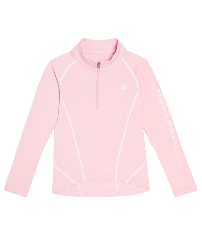 Perfect Moment Kids' Fleece Half-zip Top In Pink