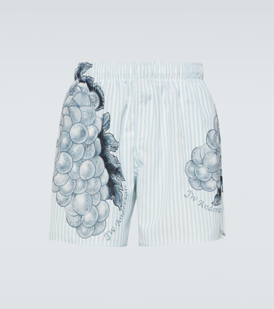 JW ANDERSON GRAPE STRIPED SWIM TRUNKS