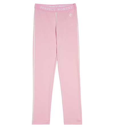 Perfect Moment Kids' Logo Leggings In Pink