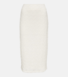 VINCE SMOCKED COTTON-BLEND MIDI SKIRT