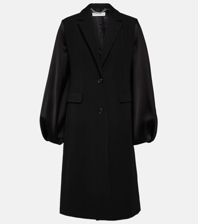 Jw Anderson Balloon Sleeve Long Coat In Black