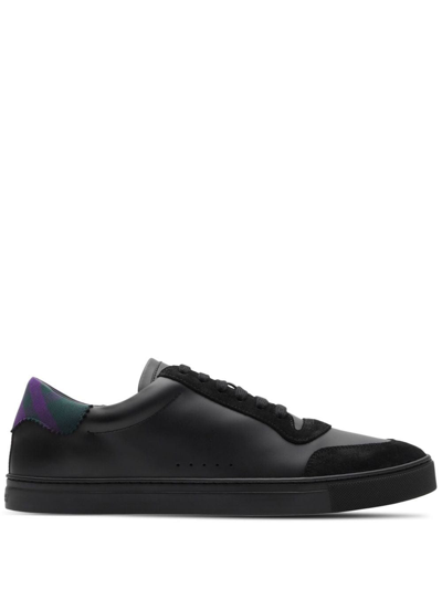 Burberry Round-toe Leather Trainers In Black