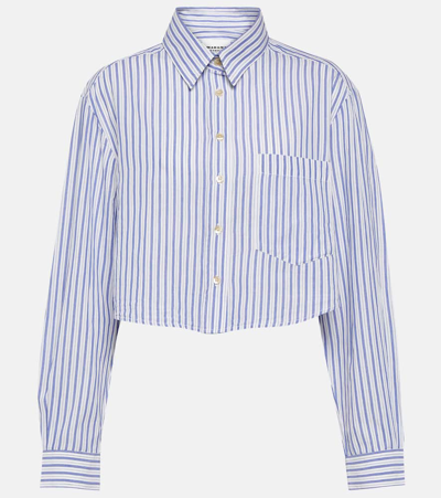 Isabel Marant Étoile Eliora Striped Cropped Cotton Shirt In Azure
