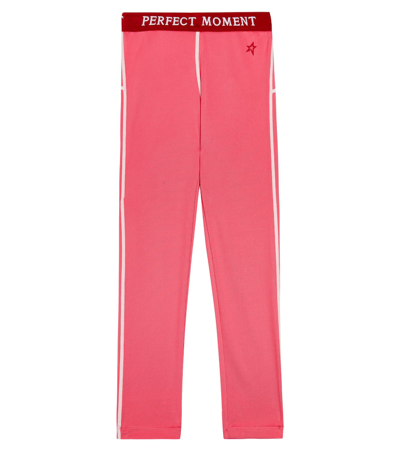 Perfect Moment Kids' Polar Fleece Leggings In Pink