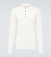 Brunello Cucinelli Long-sleeve Cotton Polo Shirt In White