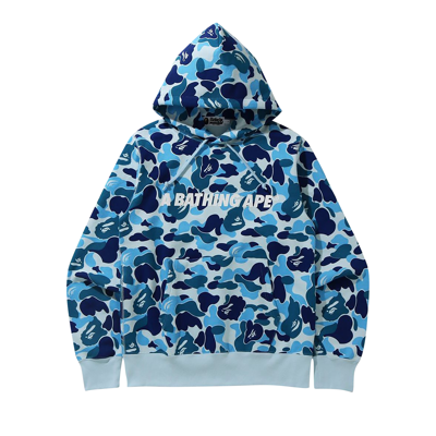Pre-owned Bape Abc Camo Pullover Hoodie 'blue'