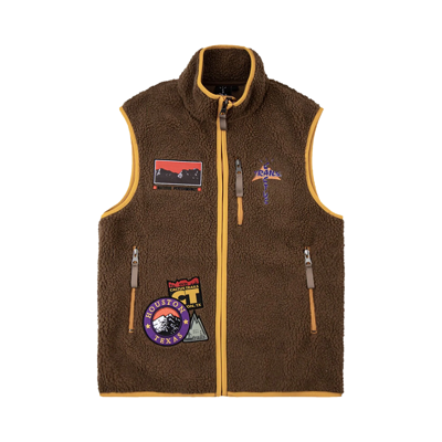 Pre-owned Cactus Jack By Travis Scott Cactus Trails Full-zip Sherpa Vest 'brown'