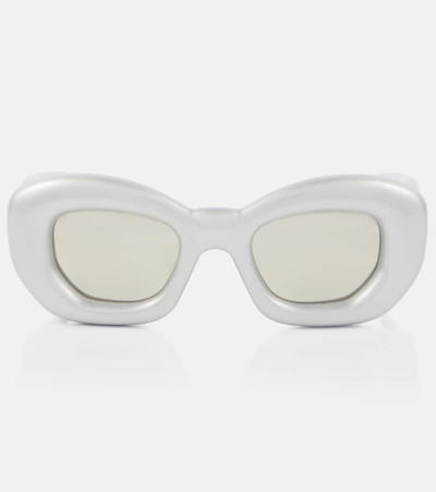 Loewe Inflated Butterfly-frame Acetate Sunglasses In Silver