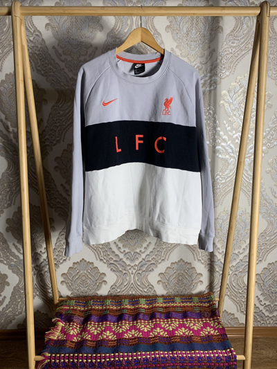 Pre-owned Liverpool X Nike Fc Liverpool Fleece Sweatshirt Nsw Air Crew Drill Y2k In Multicolor