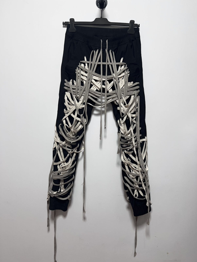 Pre-owned Rick Owens Black/pearl Megalace Pants