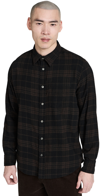 NORSE PROJECTS ALGOT RELAXED WOOL CHECK SHIRT ESPRESSO