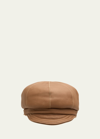 Gushlow And Cole  Merino Wool & Leather Carnaby Hat In Camel