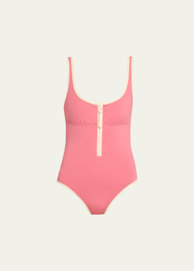 Eres Beatriz Scoop-neck One-piece Swimsuit In Litchi 23epercale