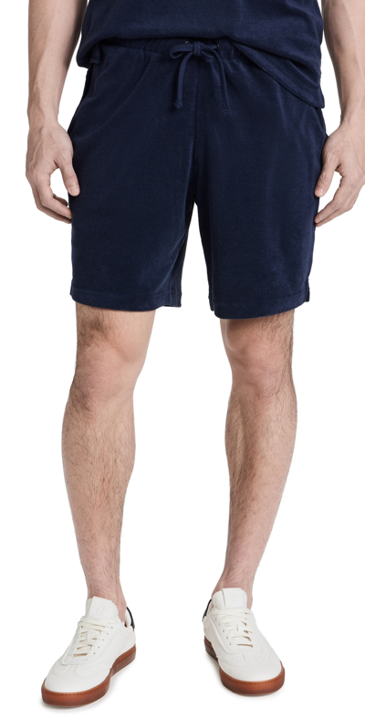 Onia Towel Terry Pull-on Shorts Deep Navy Xl