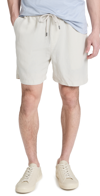 Onia Air Linen Pull-on Shorts 6 Stone In White