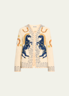 Bode Winter Stallion Stitched Wool Jacket In Crmlt