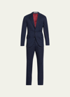 BRUNELLO CUCINELLI MEN'S SOLID COTTON-CASHMERE STRETCH SUIT