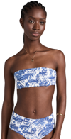 Staud Mala Bikini Top Blue Toile M In Blue Toile