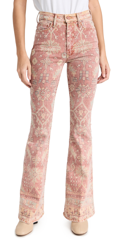 Mother The Super Cruiser Flare Pants In Pink