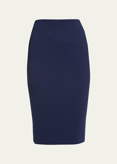 Victoria Beckham Matte Crepe Pencil Skirt In Navy