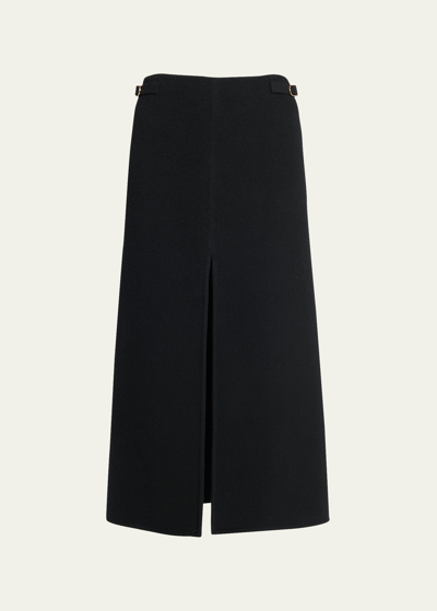 Gabriela Hearst Morelos Cashmere Skirt With Tightening Straps In Black